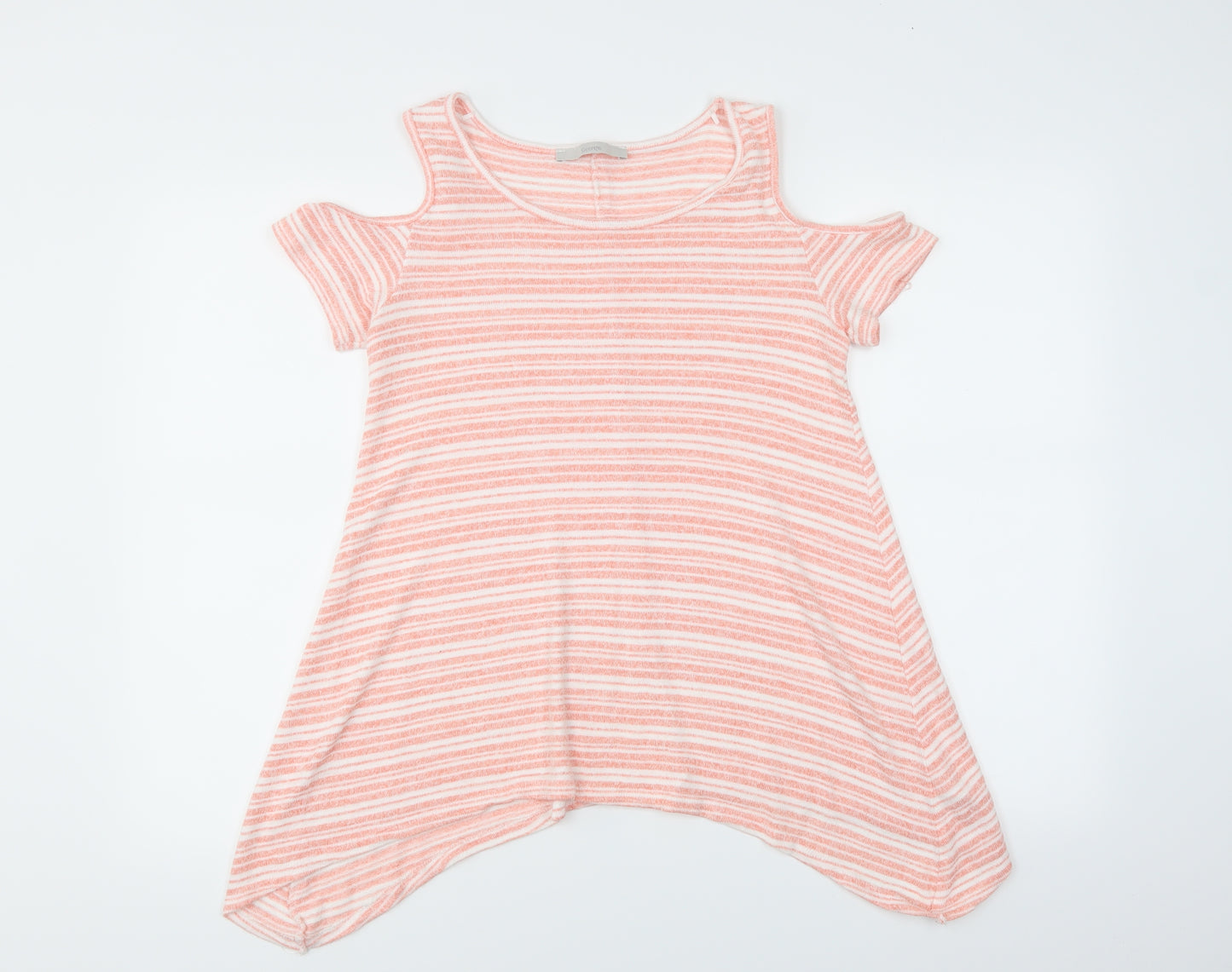 George Womens Pink Striped  Basic Blouse Size 12