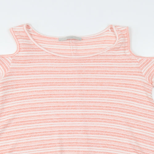 George Womens Pink Striped  Basic Blouse Size 12