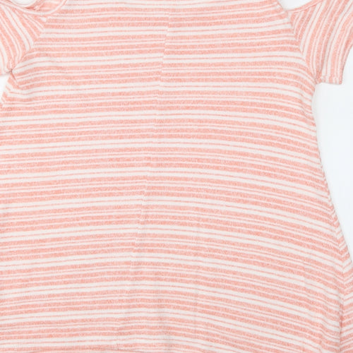 George Womens Pink Striped  Basic Blouse Size 12