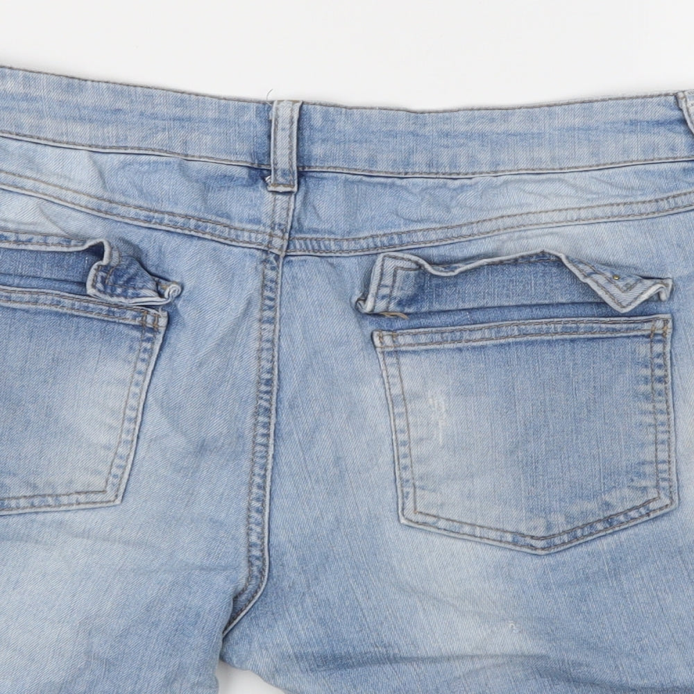 mango jeans Womens Blue   Mom Shorts Size 14 - Denim shorts