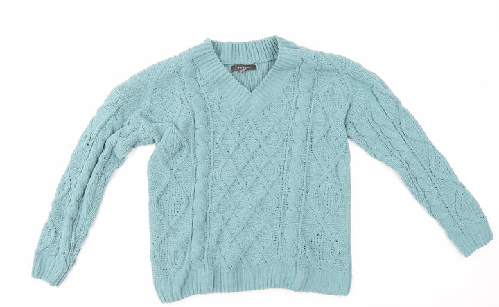 Primark Womens Blue Argyle/Diamond  Pullover Jumper Size S