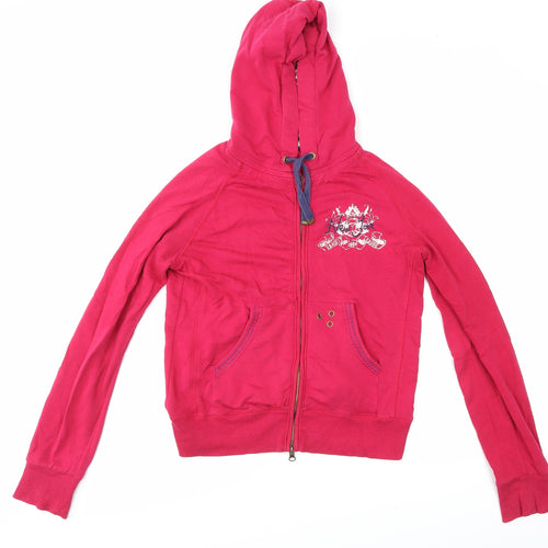 Denim & Co. Womens Purple   Full Zip Hoodie