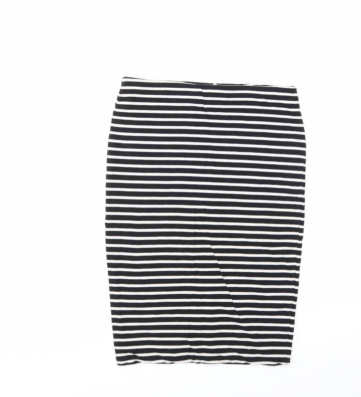 Basic Womens Multicoloured Striped  A-Line Skirt Size M