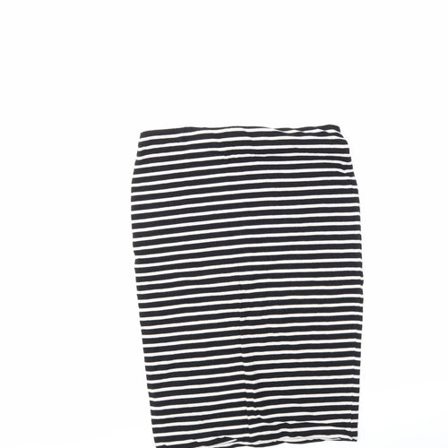 Basic Womens Multicoloured Striped  A-Line Skirt Size M