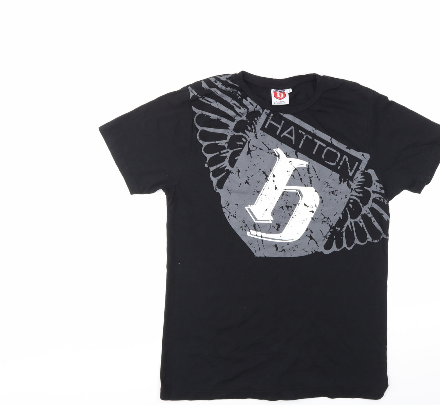 HATTON Mens Black    T-Shirt Size S