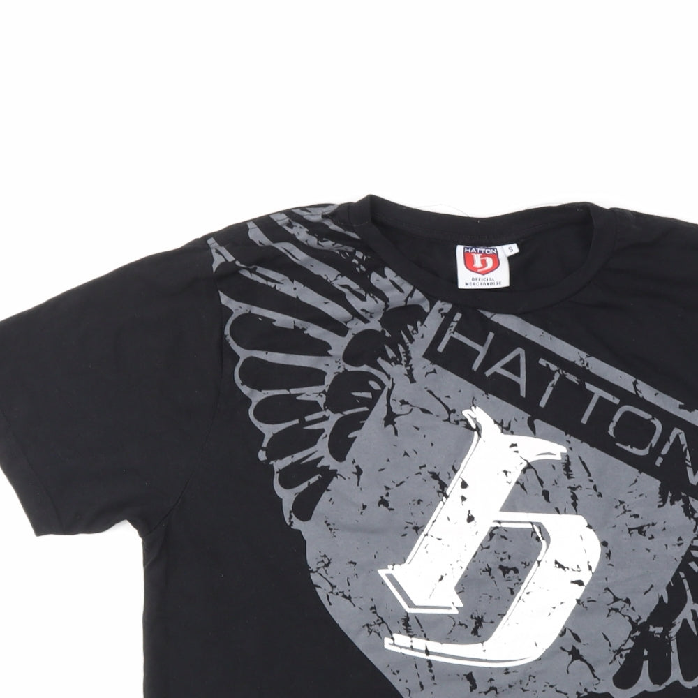 HATTON Mens Black    T-Shirt Size S