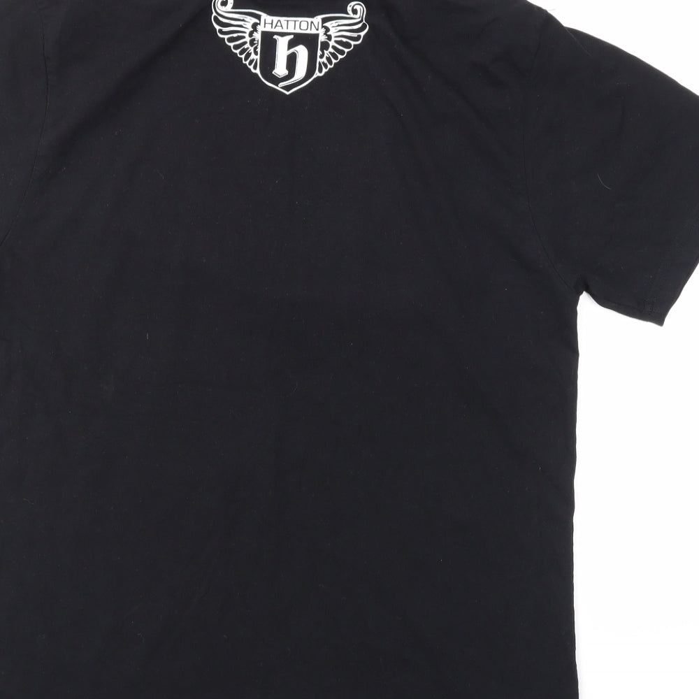 HATTON Mens Black    T-Shirt Size S