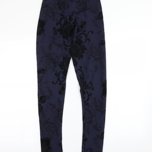 Blonde + Blonde Womens Blue Floral  Jegging Leggings Size 6 L28 in