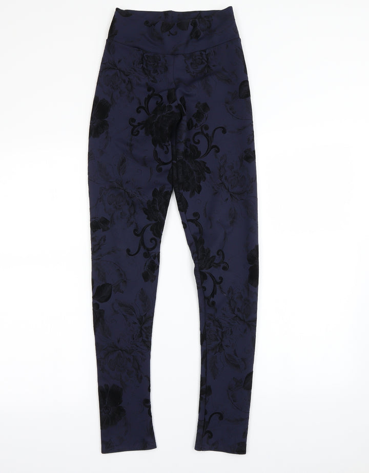 Blonde + Blonde Womens Blue Floral Jegging Leggings Size 6 L28 in