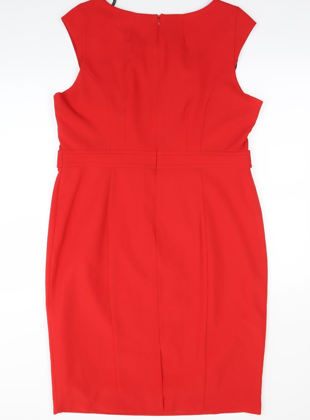 Preworn Womens Red   Pencil Dress  Size 18