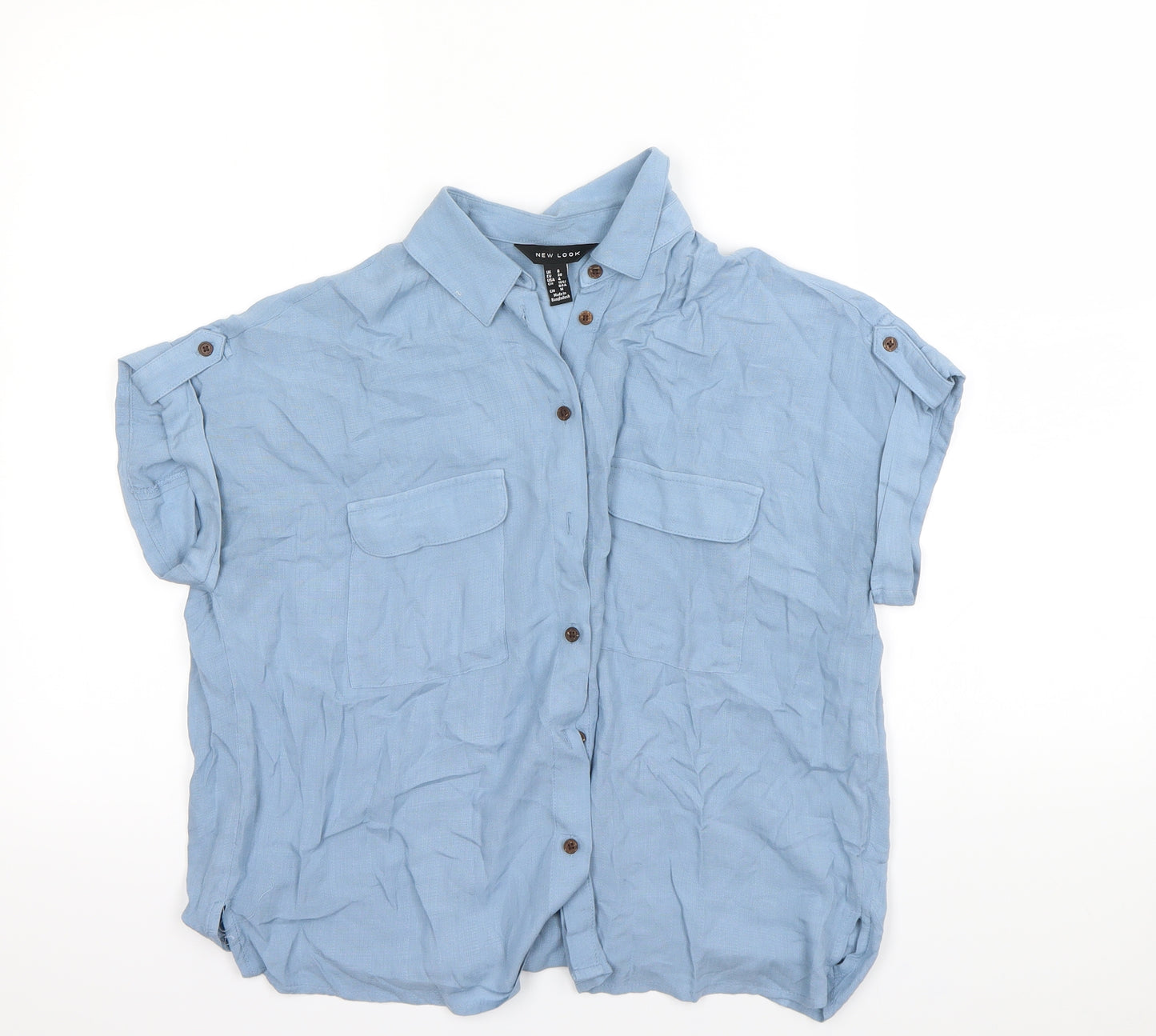 New Look Womens Blue   Basic Button-Up Size 8