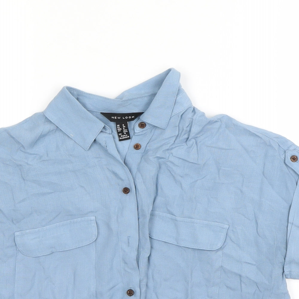 New Look Womens Blue   Basic Button-Up Size 8