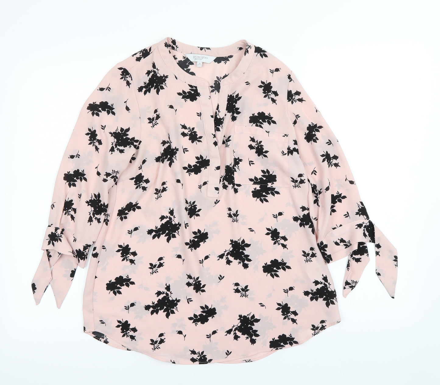 Principles Womens Pink Floral  Basic Blouse Size 10
