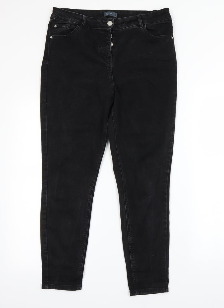 Papaya Womens Black   Straight Jeans Size 14 L26 in