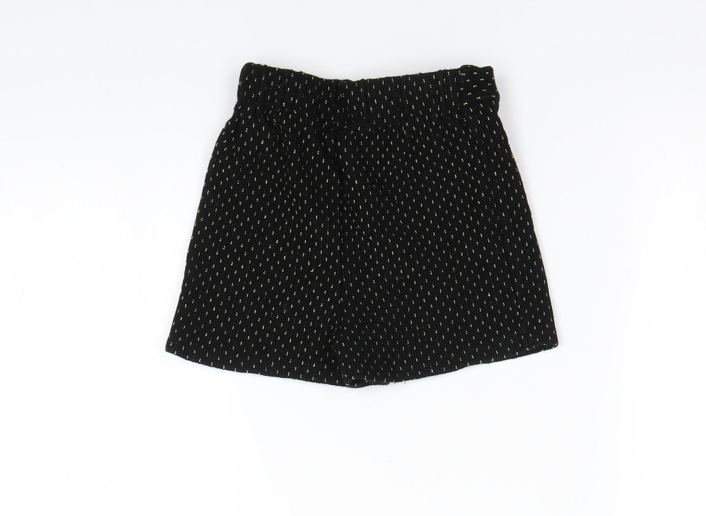 F&F Girls Black Polka Dot  Utility Shorts Size 6-7 Years