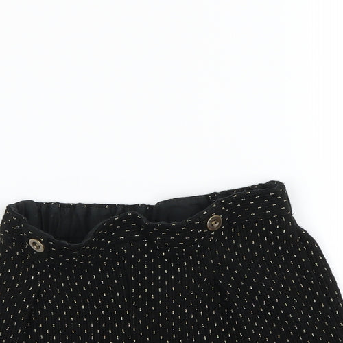 F&F Girls Black Polka Dot  Utility Shorts Size 6-7 Years