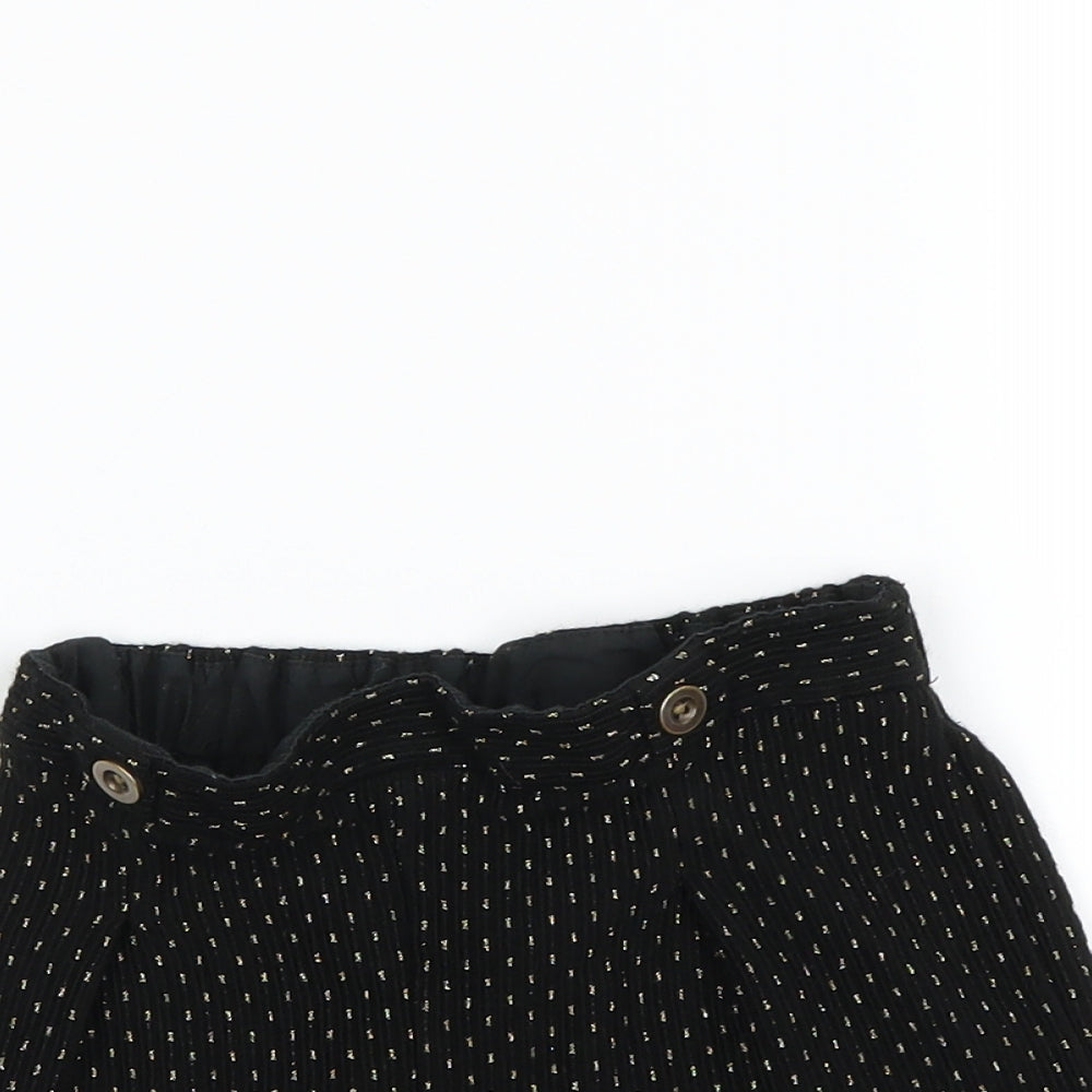 F&F Girls Black Polka Dot  Utility Shorts Size 6-7 Years