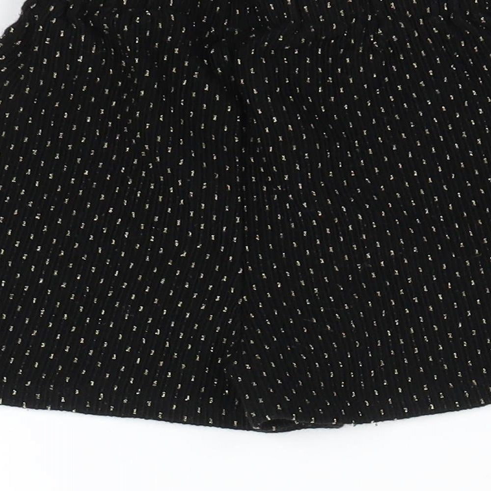 F&F Girls Black Polka Dot  Utility Shorts Size 6-7 Years