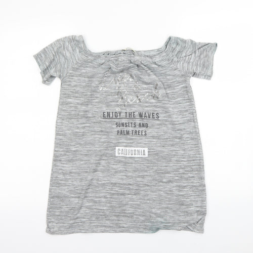 Papaya Womens Grey   Basic T-Shirt Size 10