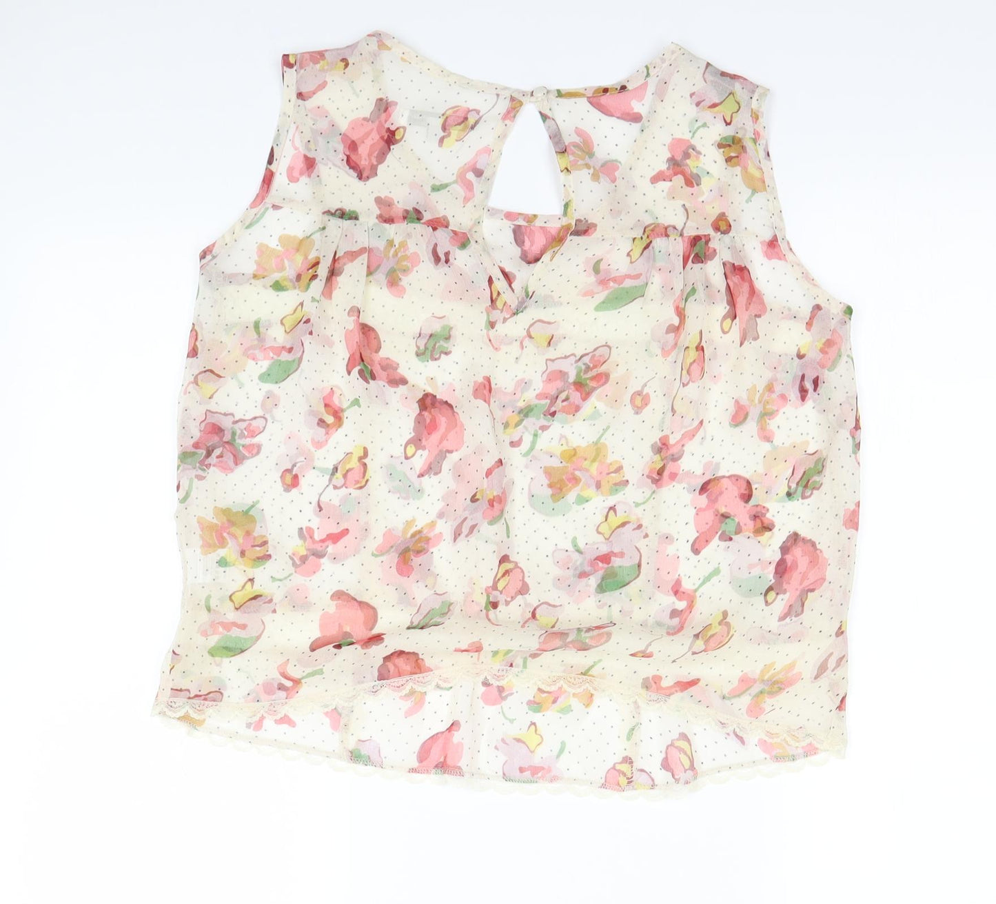 Glamorous Womens Beige Floral  Camisole Blouse Size 12