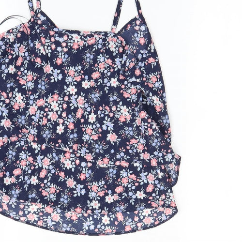 Miss Selfridge Womens Blue Floral  Camisole Blouse Size 8