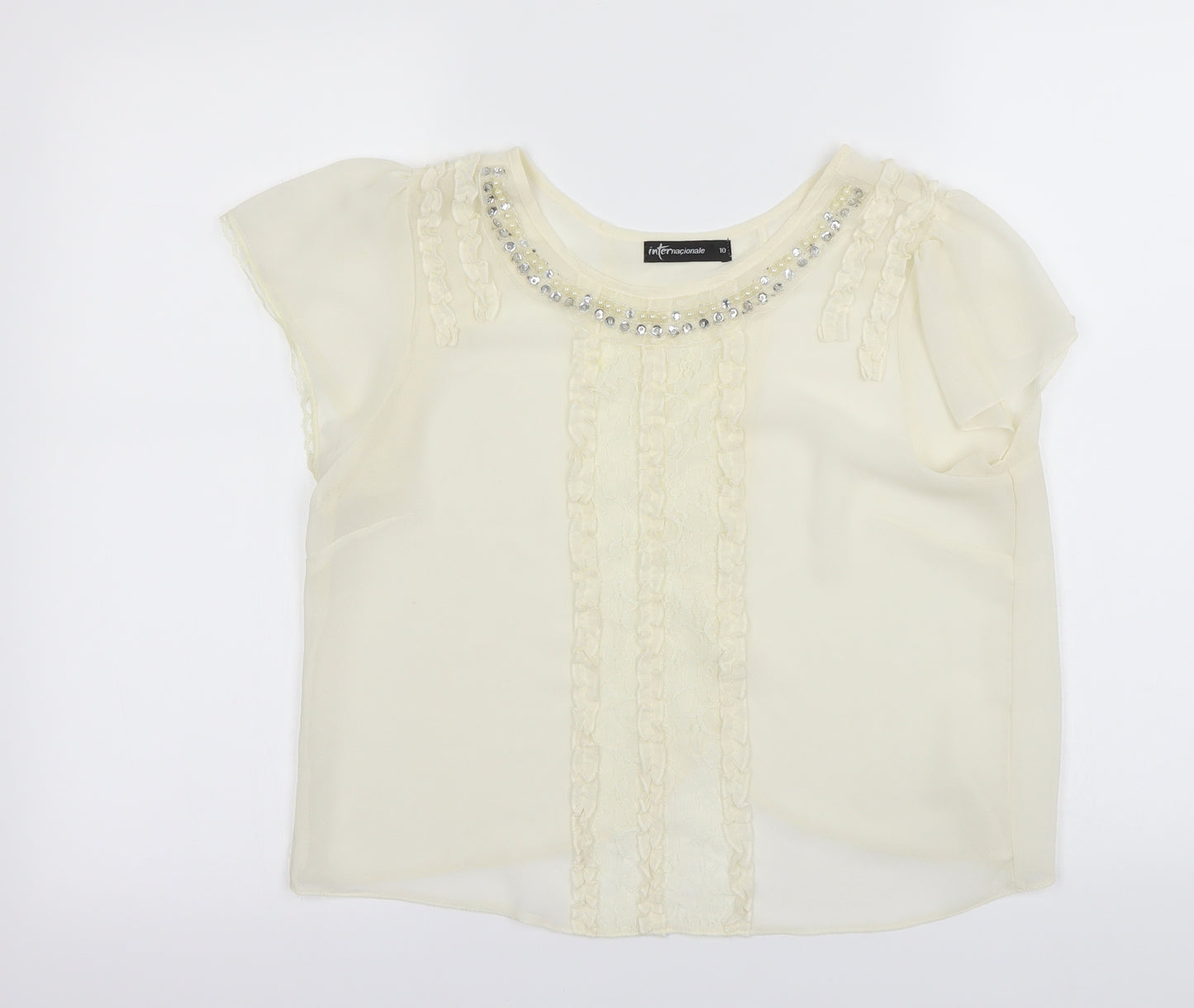 Internationale Womens Ivory   Camisole Blouse Size 10