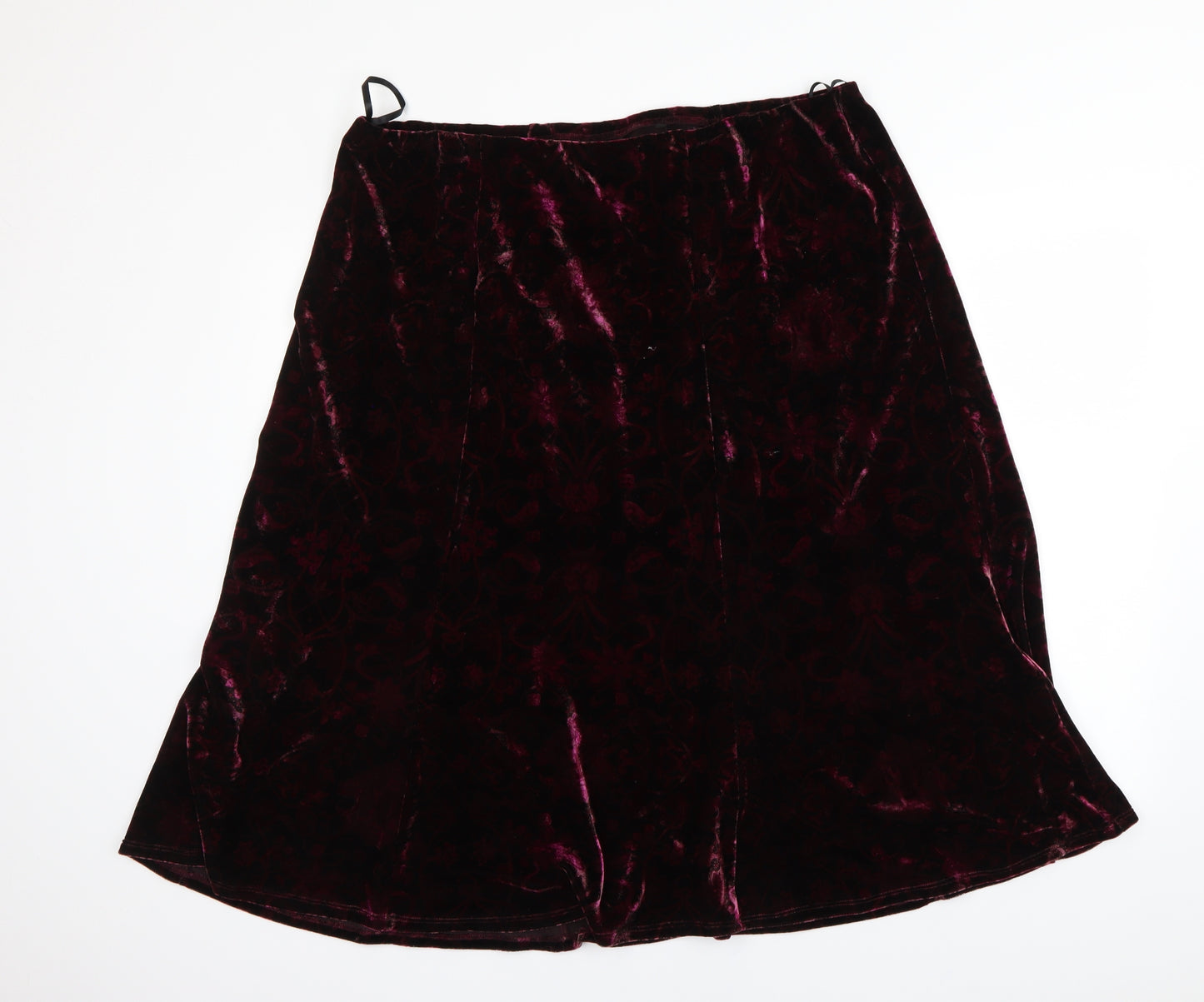 Preworn Womens Purple Floral  Flare Skirt Size 20