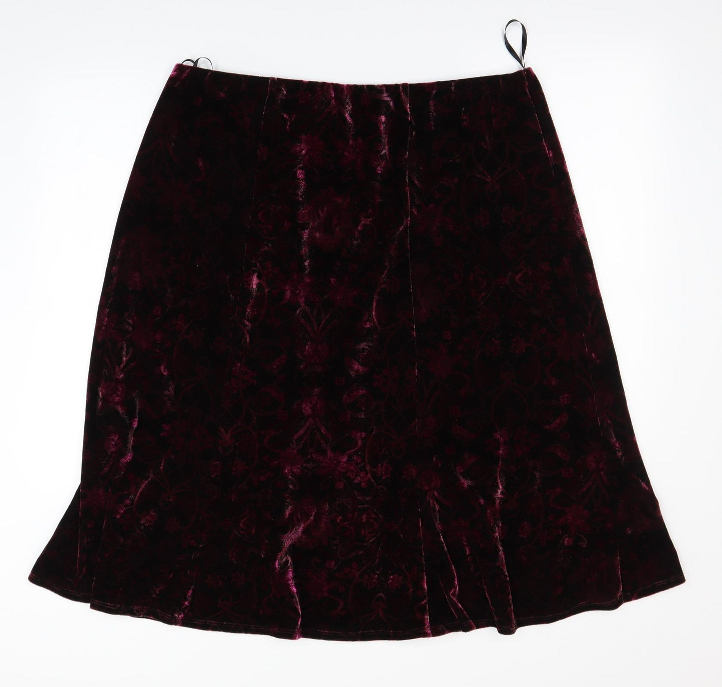 Preworn Womens Purple Floral  Flare Skirt Size 20
