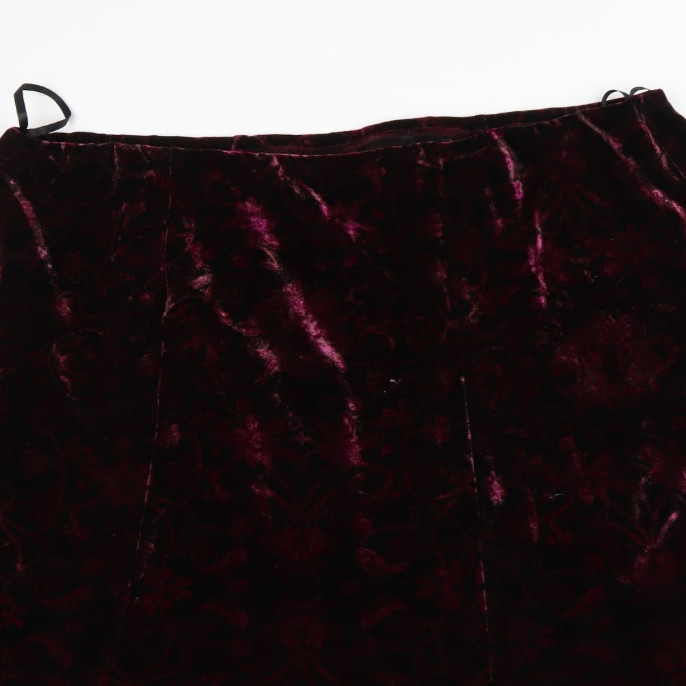 Preworn Womens Purple Floral  Flare Skirt Size 20