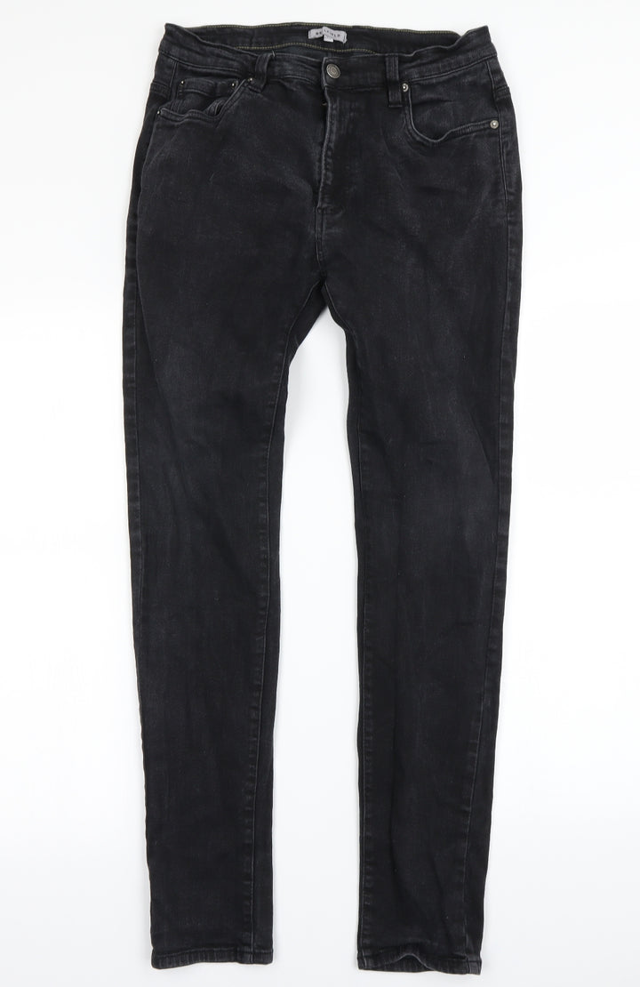 Bellfield Womens Black Straight Jeans Size S L30 in
