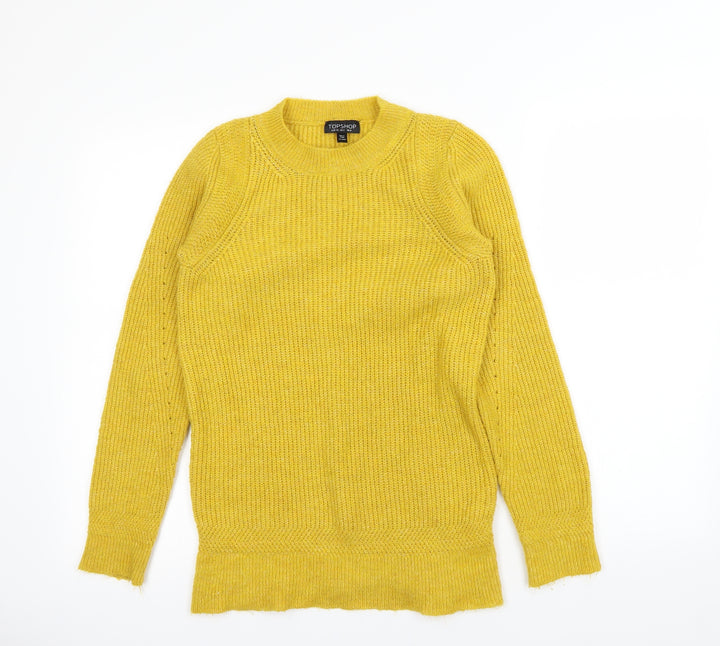 Topshop Womens Yellow Pullover Jumper Size 6