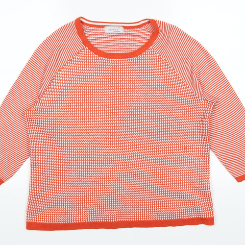 Marks and Spencer Womens Orange Polka Dot  Pullover Jumper Size 14