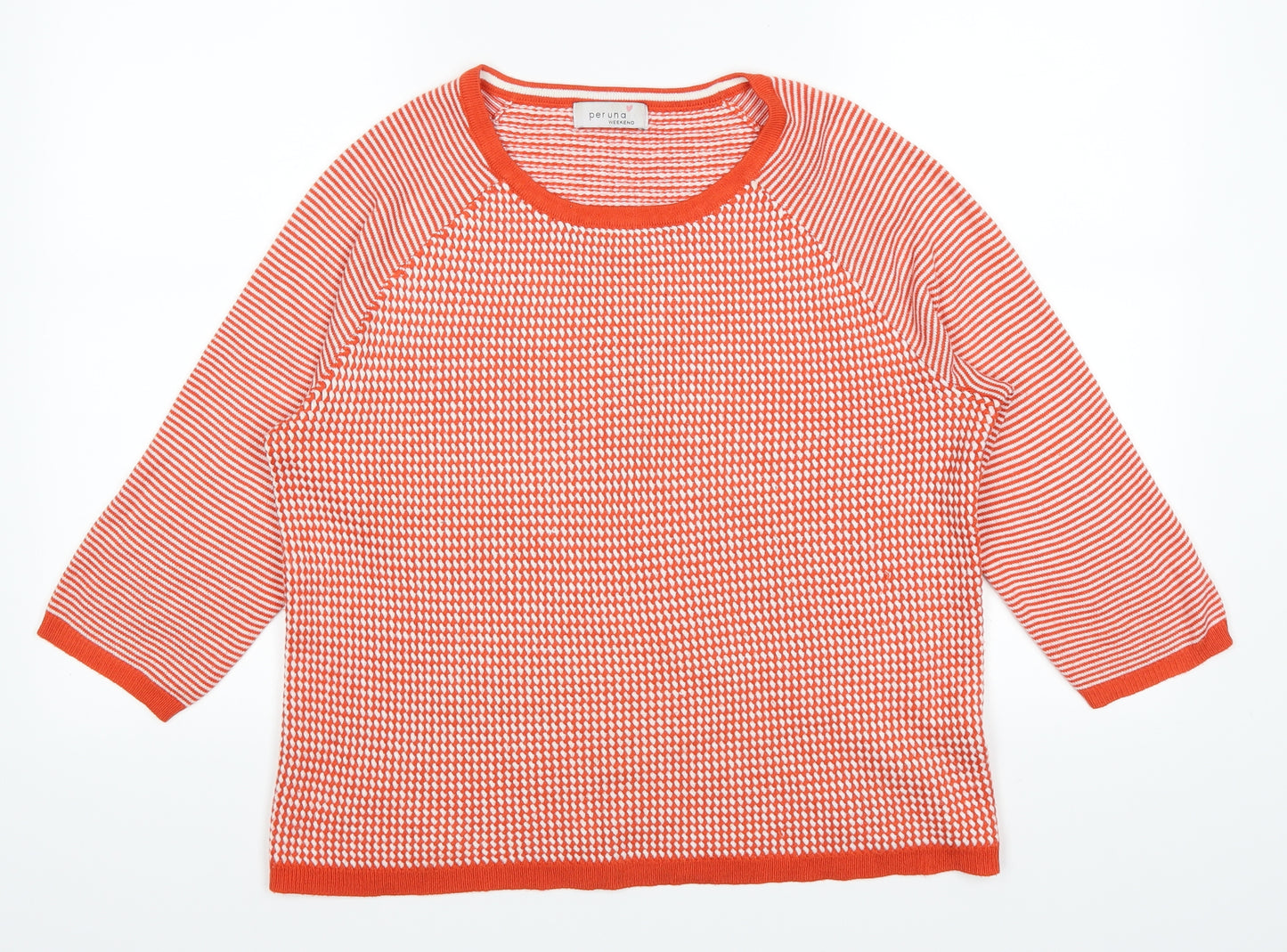 Marks and Spencer Womens Orange Polka Dot  Pullover Jumper Size 14