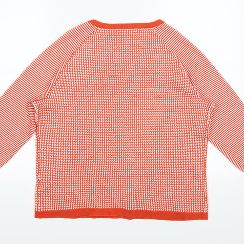 Marks and Spencer Womens Orange Polka Dot  Pullover Jumper Size 14