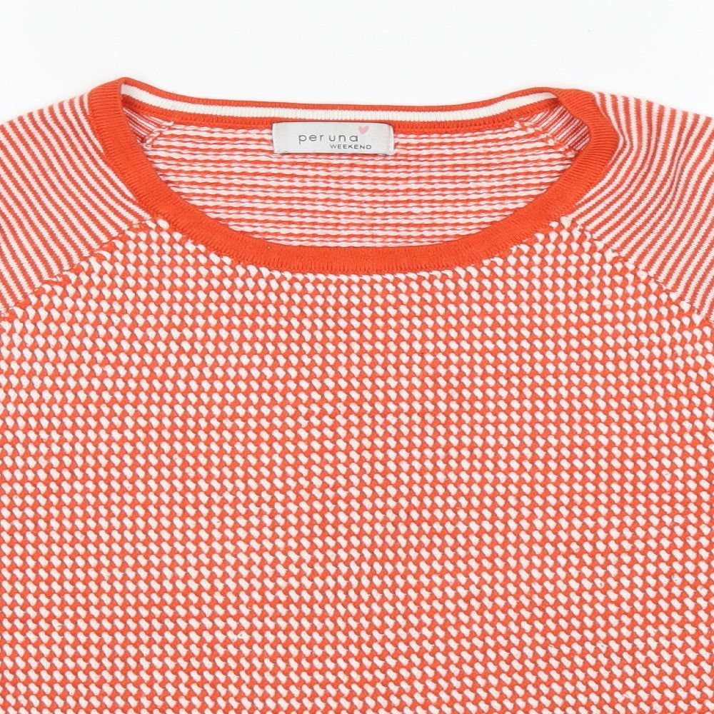 Marks and Spencer Womens Orange Polka Dot  Pullover Jumper Size 14