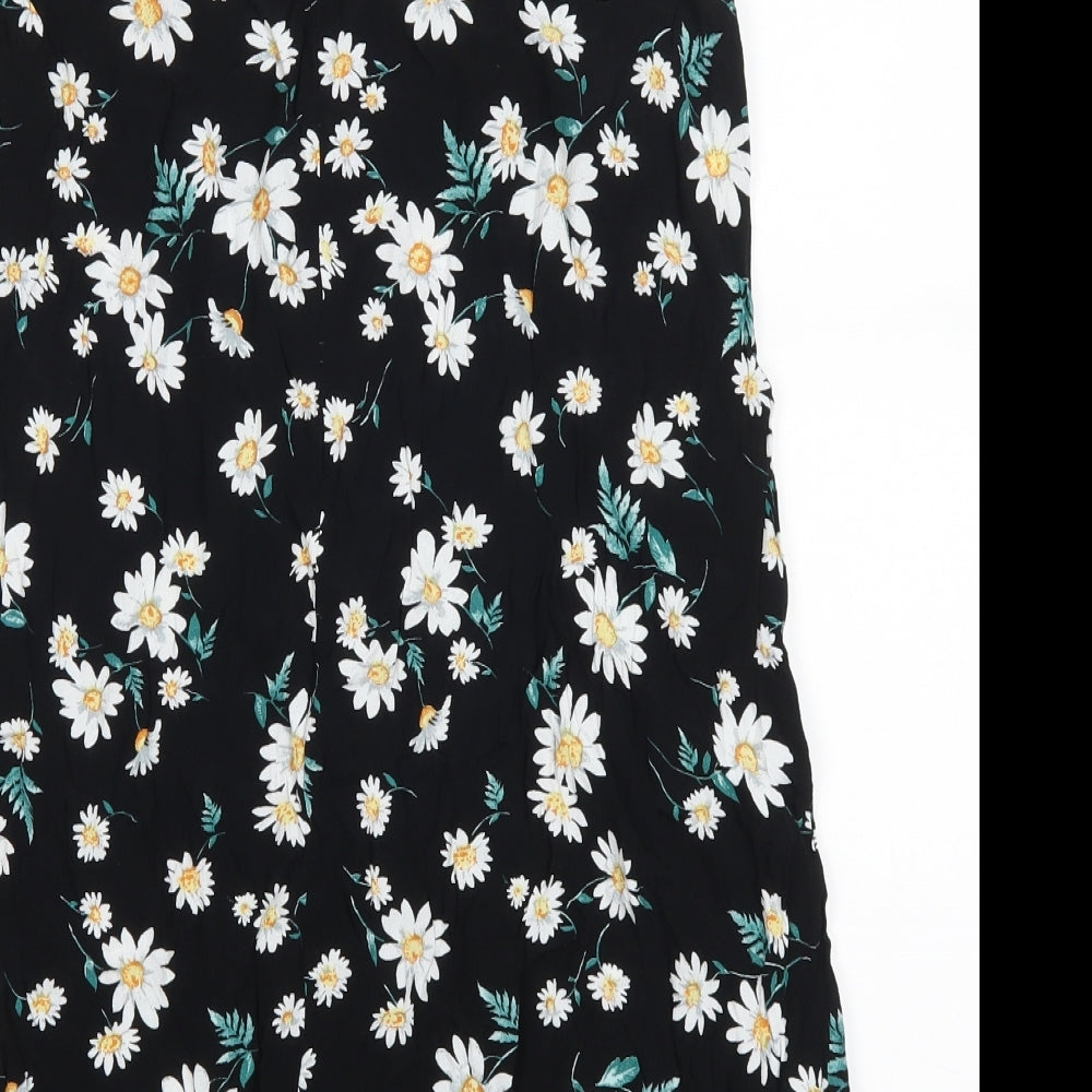 Glamorous Womens Black Floral  Basic Tank Size 12