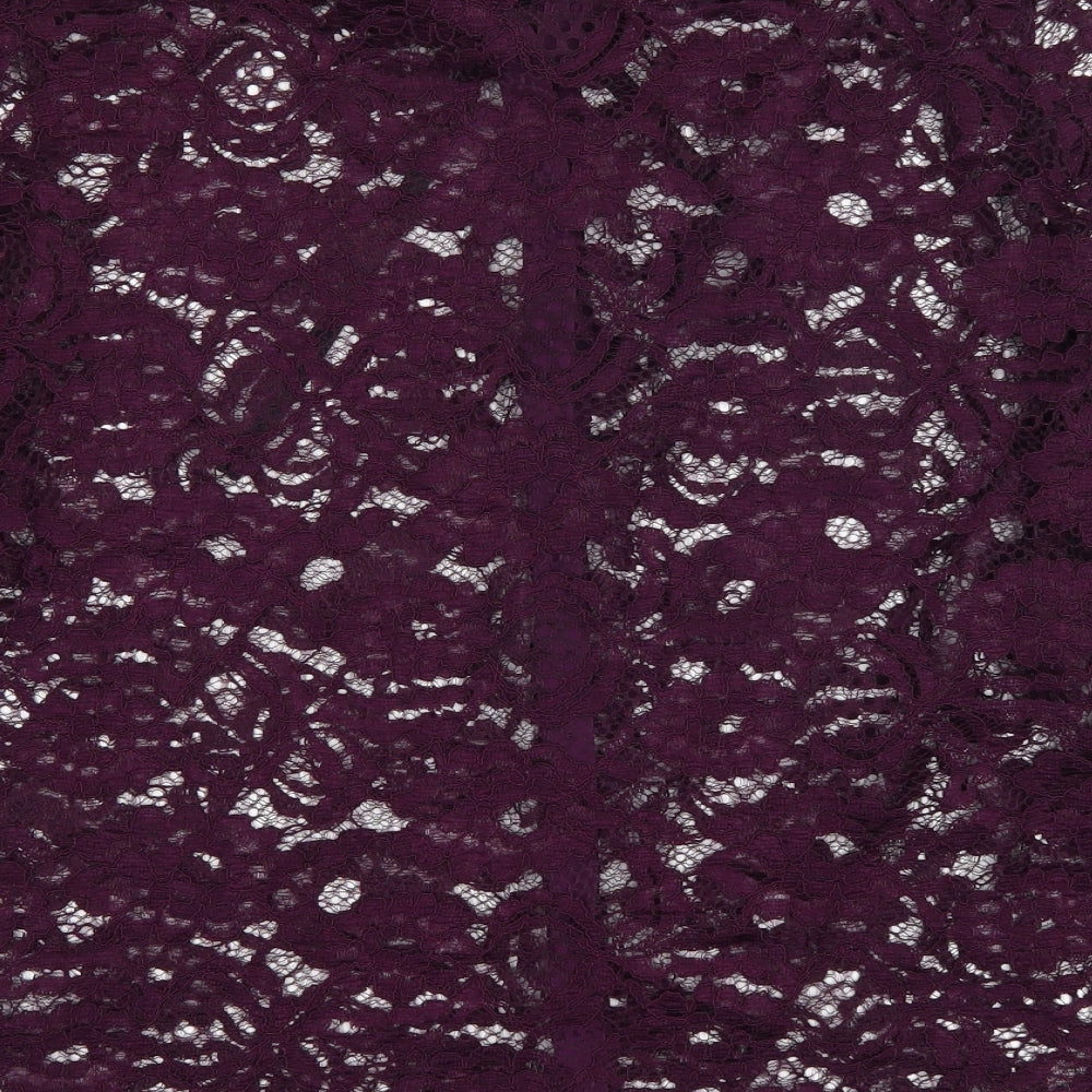 Primark Womens Purple   Basic Button-Up Size 16  - see through