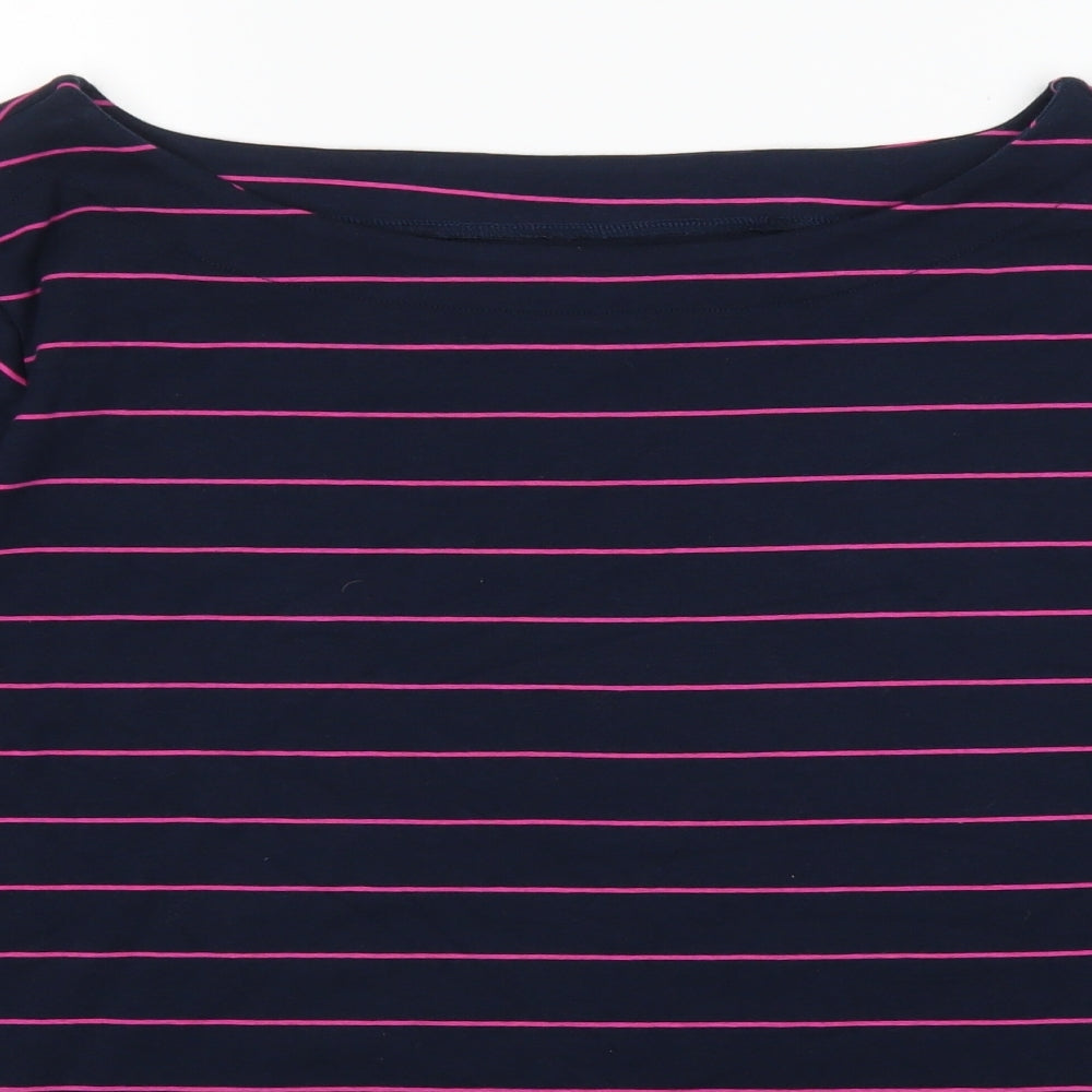 Nutmeg Womens Blue Striped  Basic T-Shirt Size 22
