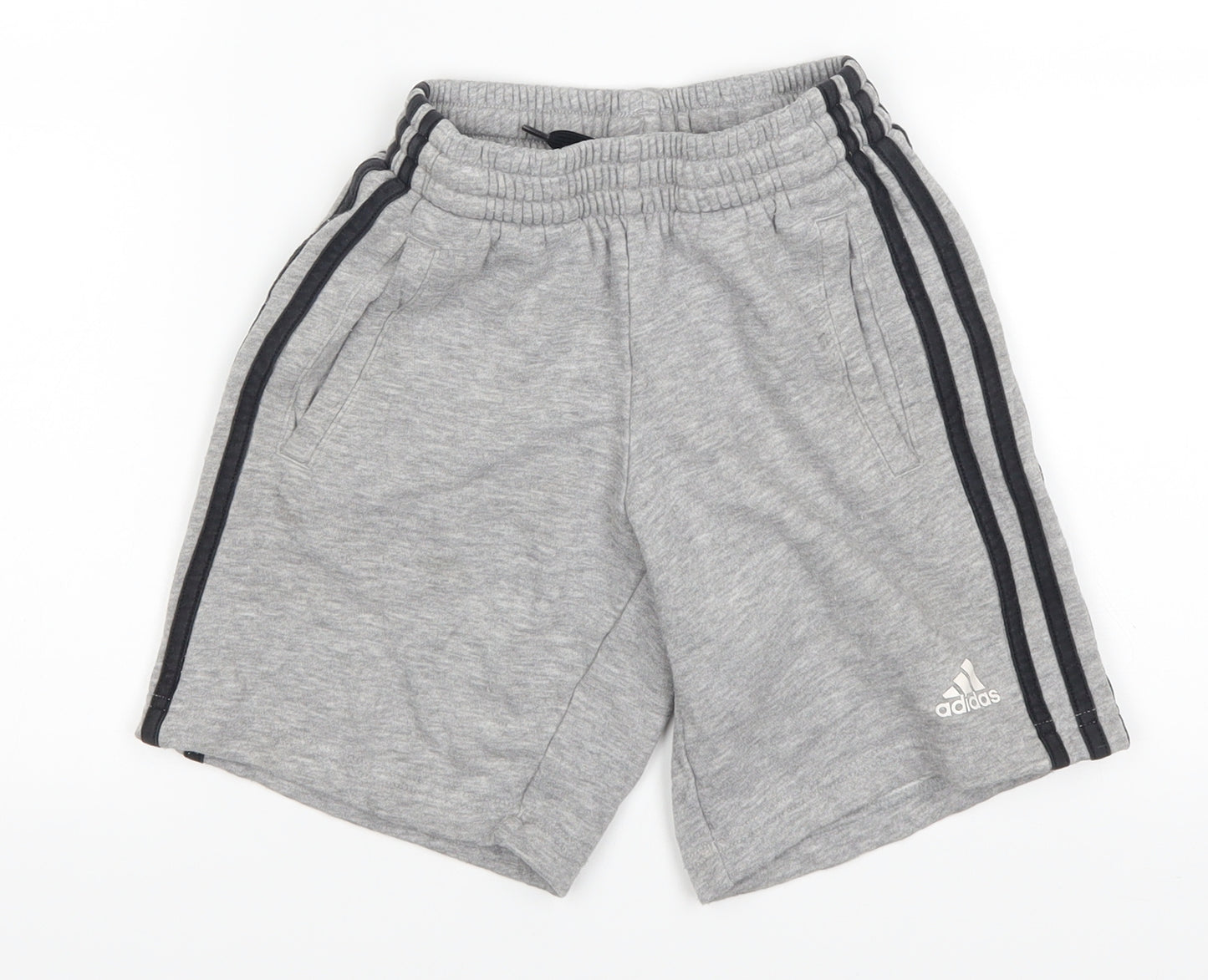 adidas Boys Grey   Sweat Shorts Size 6-7 Years
