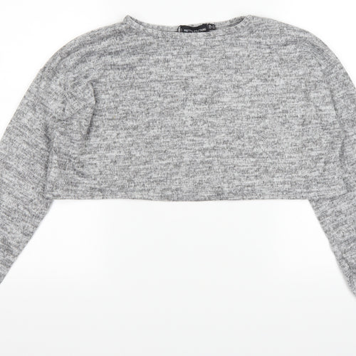 PRETTYLITTLETHING Womens Grey   Pullover Jumper Size 10