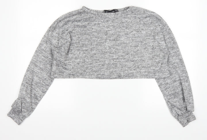PRETTYLITTLETHING Womens Grey   Pullover Jumper Size 10