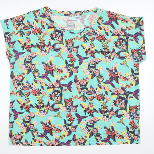 George Womens Blue Floral  Basic T-Shirt Size 24