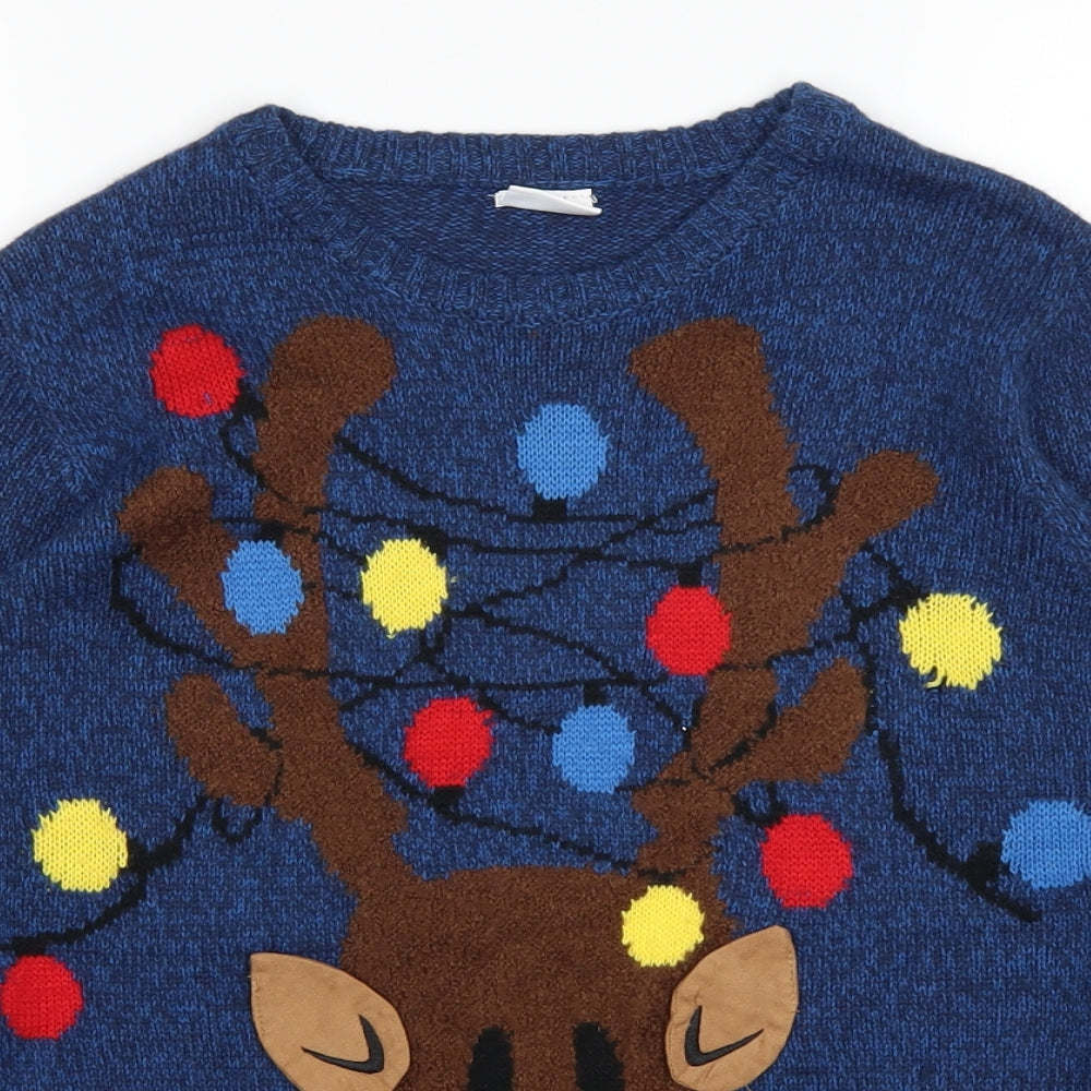F&F Boys Blue   Pullover Jumper Size 11-12 Years  - christmas