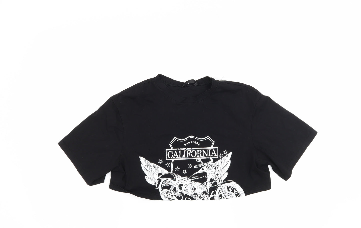 SheIn Womens Black   Cropped T-Shirt Size S  - graphic