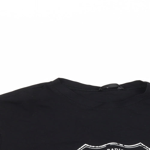 SheIn Womens Black   Cropped T-Shirt Size S  - graphic