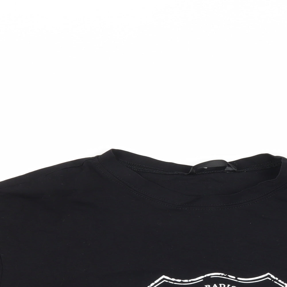 SheIn Womens Black   Cropped T-Shirt Size S  - graphic