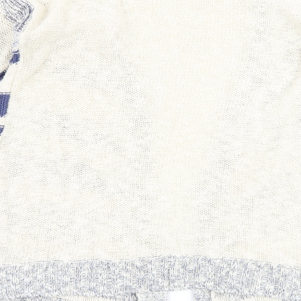 TU Womens White Striped  Cardigan Jumper Size 12