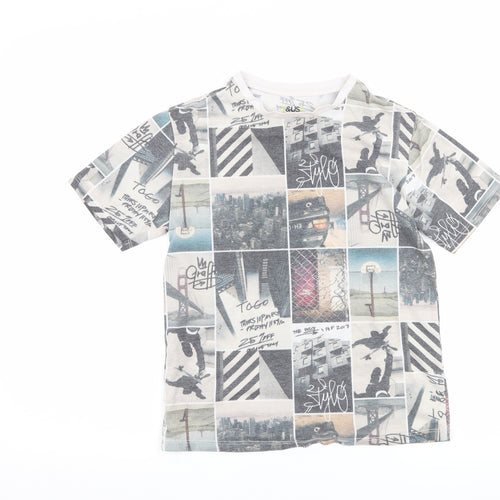 &us Boys Grey   Basic T-Shirt Size 10 Years  - graphic