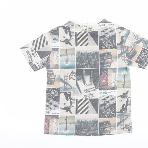 &us Boys Grey   Basic T-Shirt Size 10 Years  - graphic