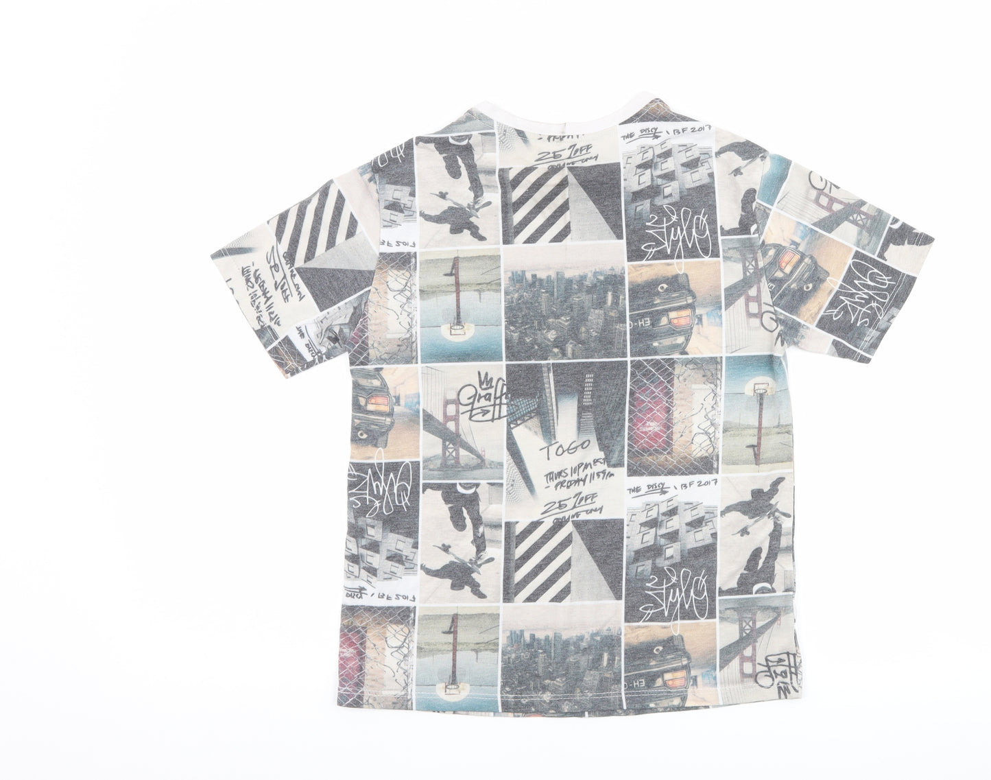 &us Boys Grey   Basic T-Shirt Size 10 Years  - graphic